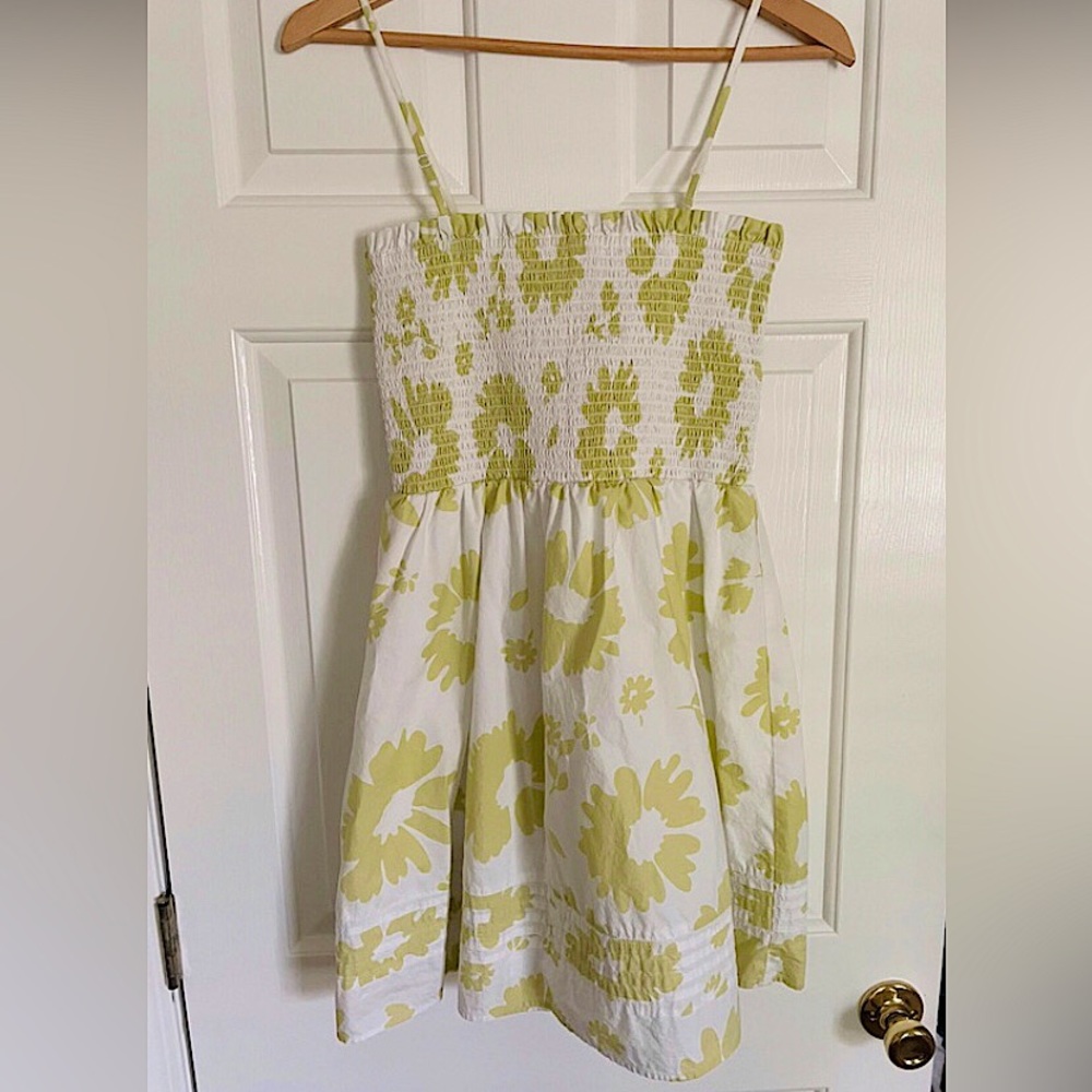 🆕🔥AMERICAN EAGLE 🦅 SUPER CUTE PRETTY GREEN&WHITE ADJUSTABLE STRAPS MINI DRESS